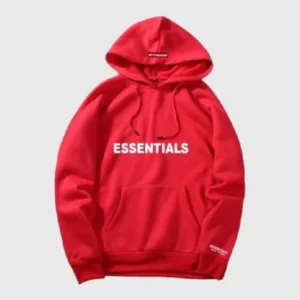 Fear Of God Essentials Oversized Hoodie Red