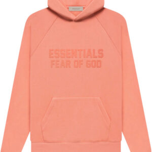 Fear Of God Coral Pink Rubber Logo Hoodie